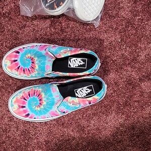 Vans, tie dyed sneakers